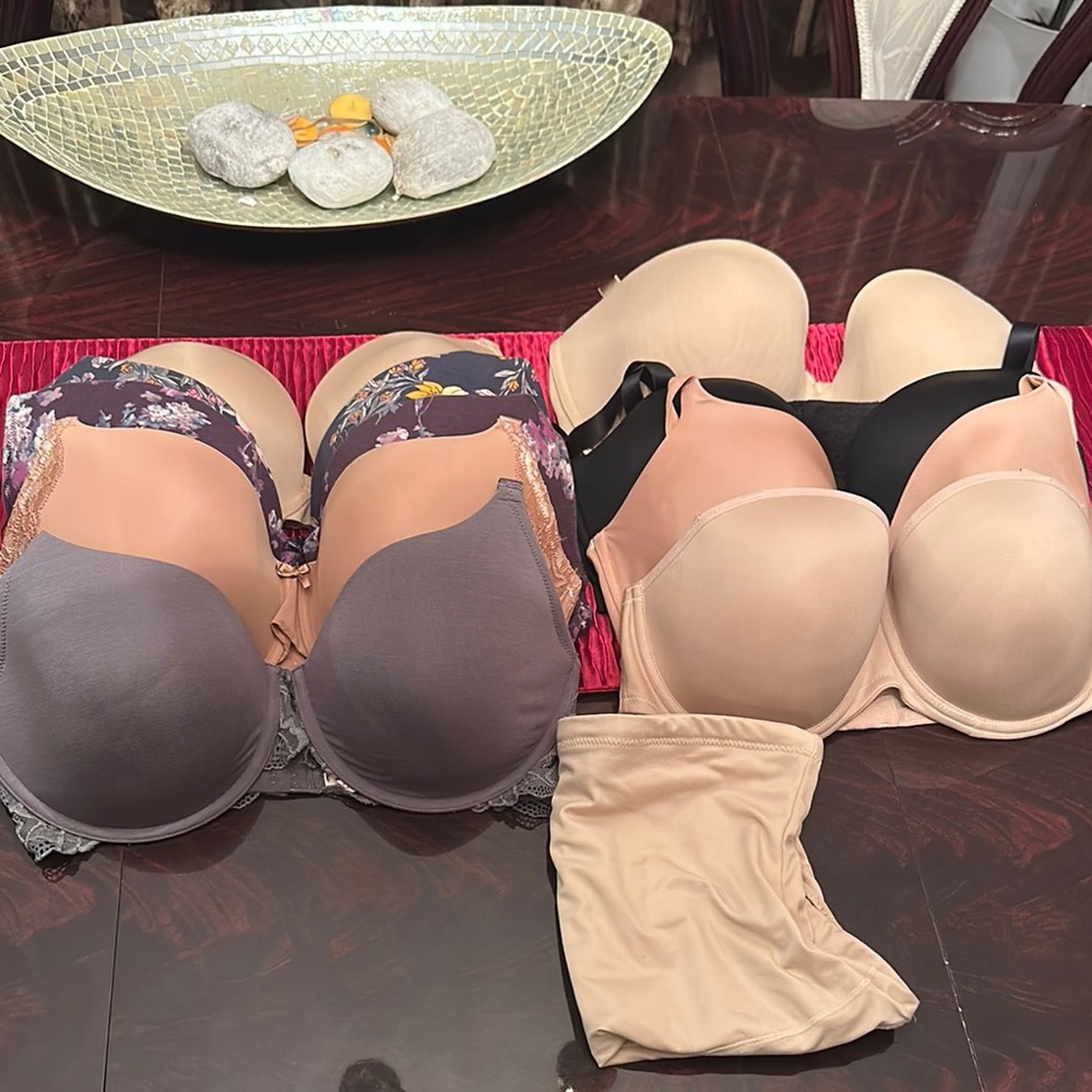 38 DDD Women's Bra Set - Black, Beige, Gray bundle